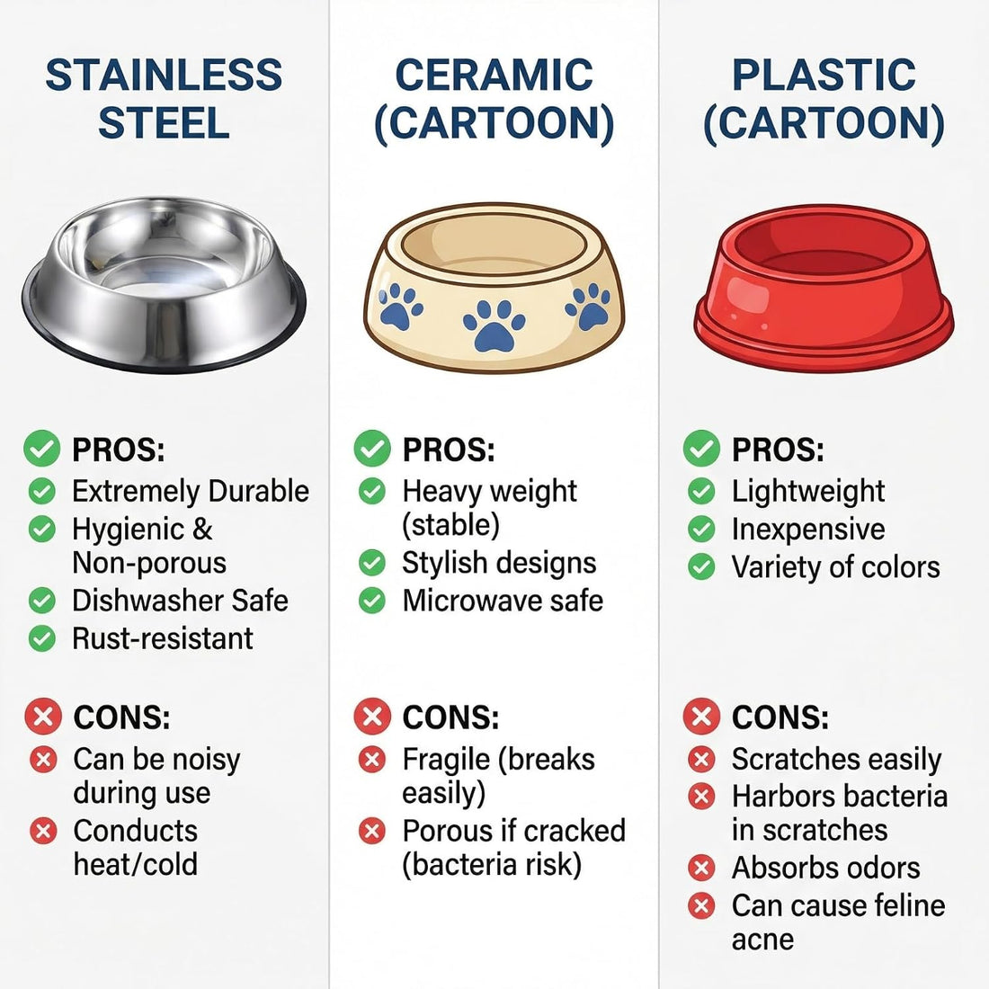 No-tip Stainless Steel Dog Bowls, 54oz, 2-Pack