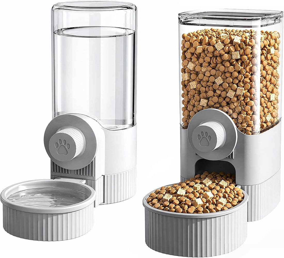 Automatic Rabbit Feeder and Water Dispenser, Cage-Mounted Gravity