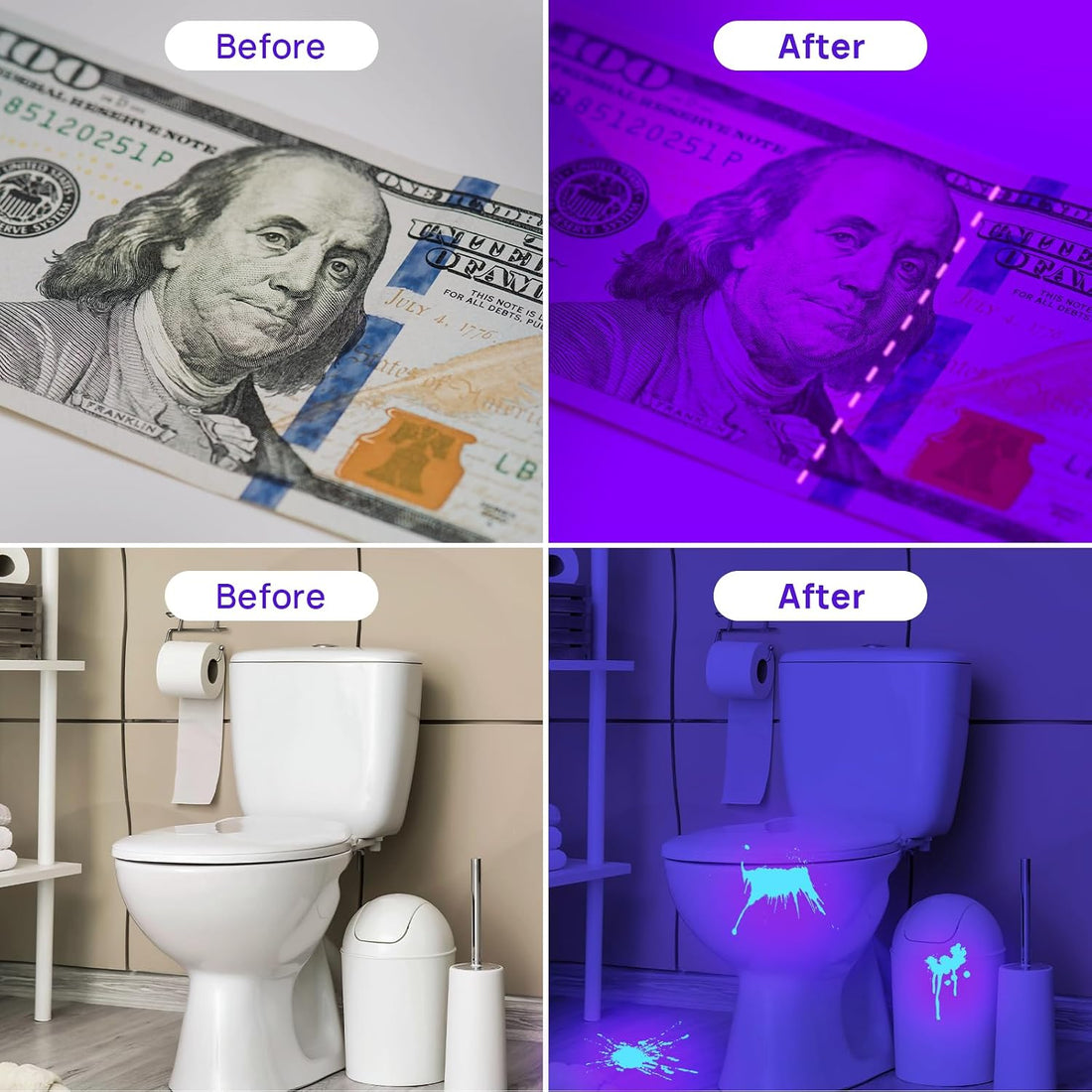 UV Flashlight Black Light, Consciot 51 LED 395nm Ultraviolet