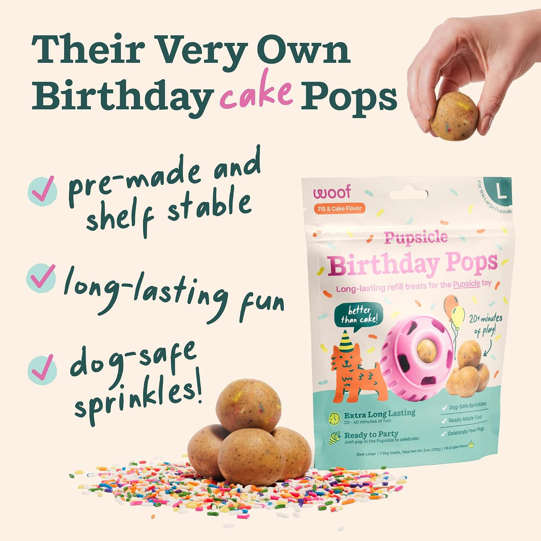 WOOF Pupsicle Party Pack - Large Blue Pupsicle + Large Birthday Pops