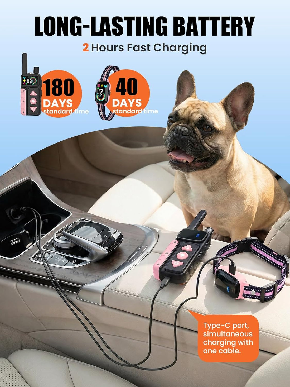 2-in-1 Dog Bark Collar with Remote & Training Collar, 5-120 lbs