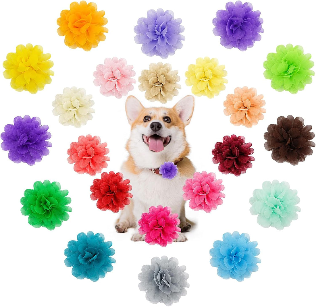24 Pcs Dog Flower Collar Accessory, Multi-Color Pet Flower Collars