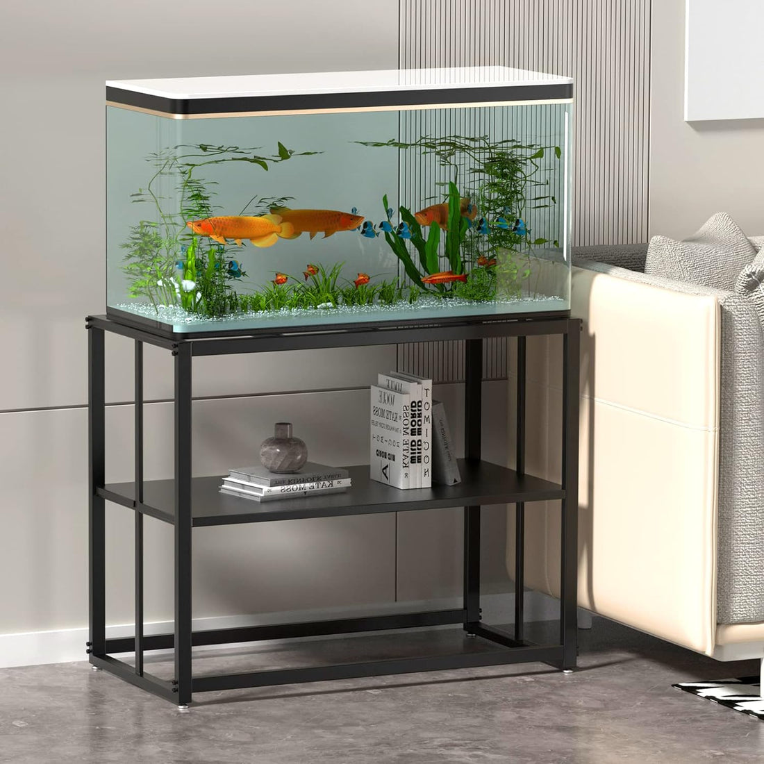 Likeem Fish Tank Stand Metal Aquarium Stand 40 Gallon Aquarium Turtle