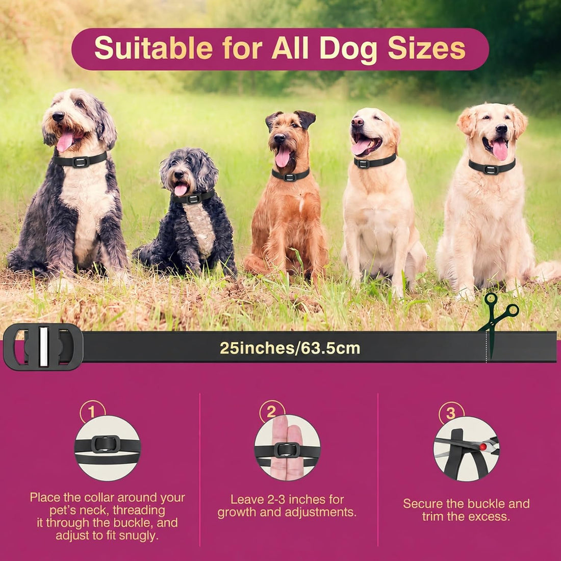 4 Pack Dog Flea Collar, Flea Collar for Dogs