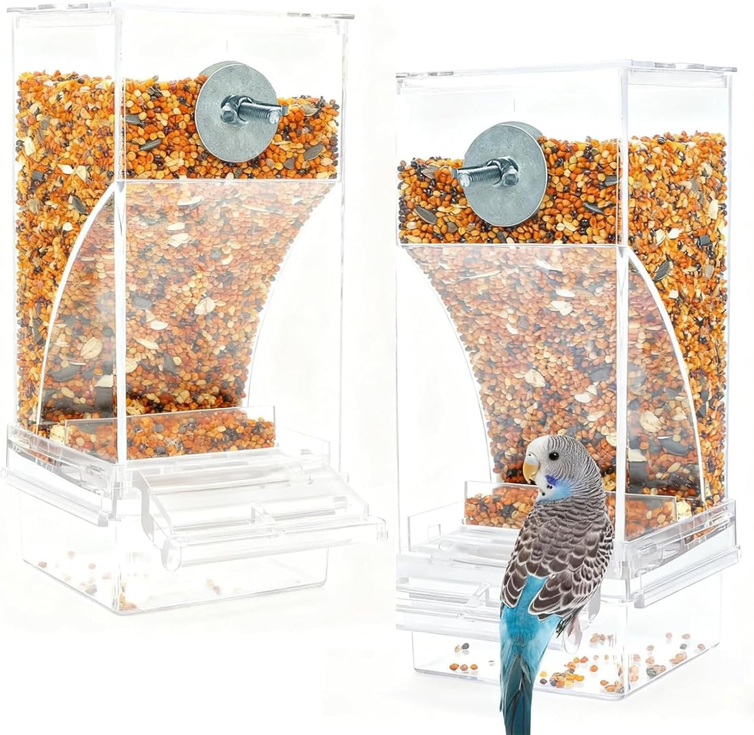 No Mess Bird Feeder for Cage Automatic Small Bird Food Container