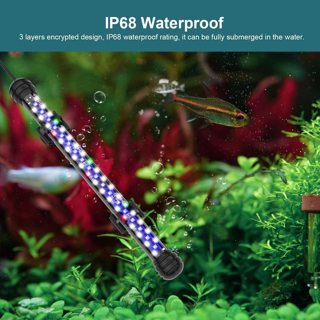 SEAOURA Submersible Led Aquarium Light for Fish Tank with Timer