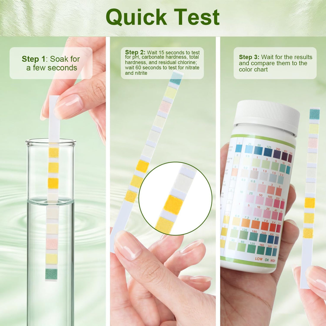 9 in 1 Aquarium Test Strips, Fish Tank Water Test Kit