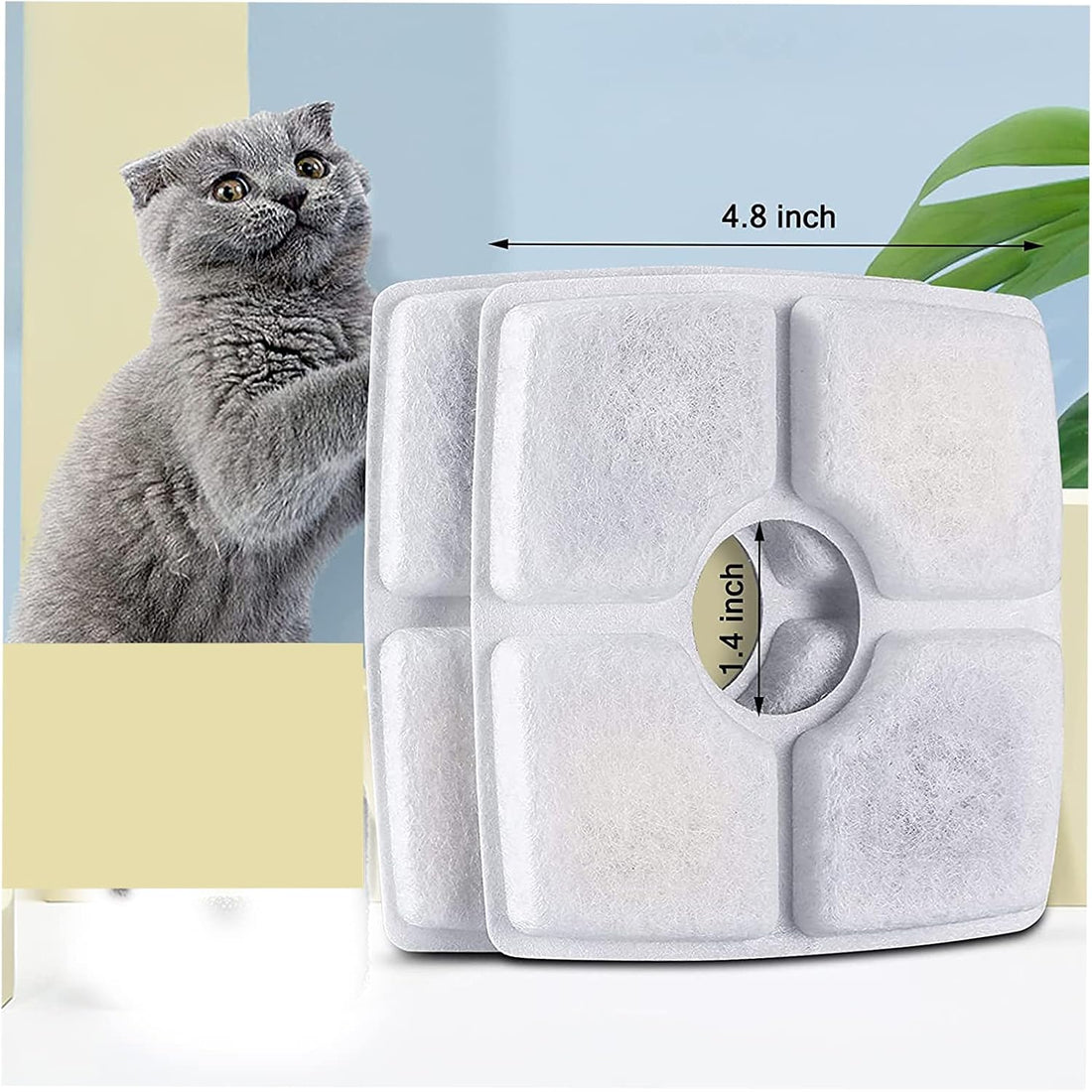 Cat Water Fountain Filters,10 Pack Replacement Filter Fit for Top