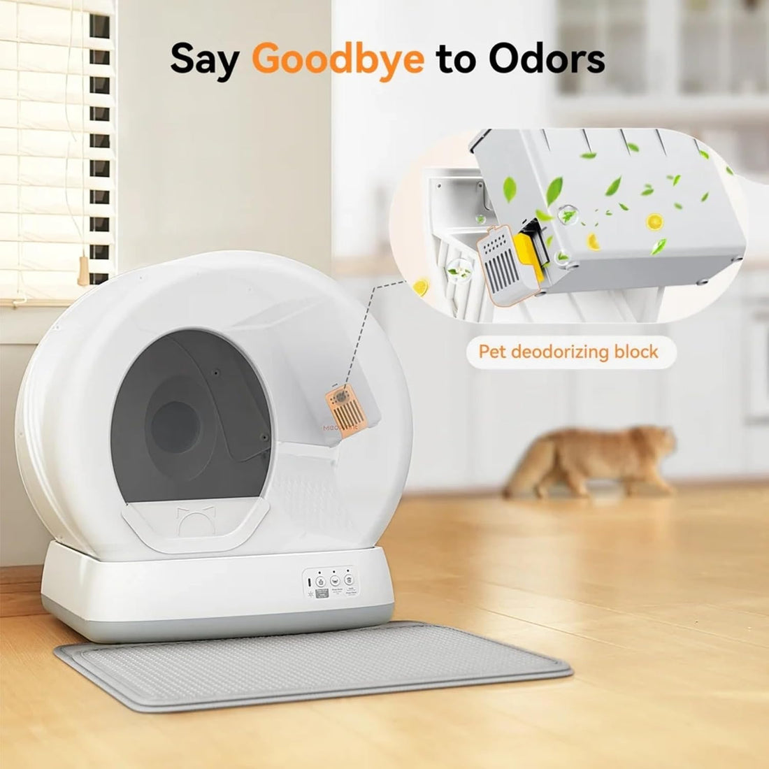 Meowant Self Cleaning Cat Litter Box Safety Sensors,APP Control,Large