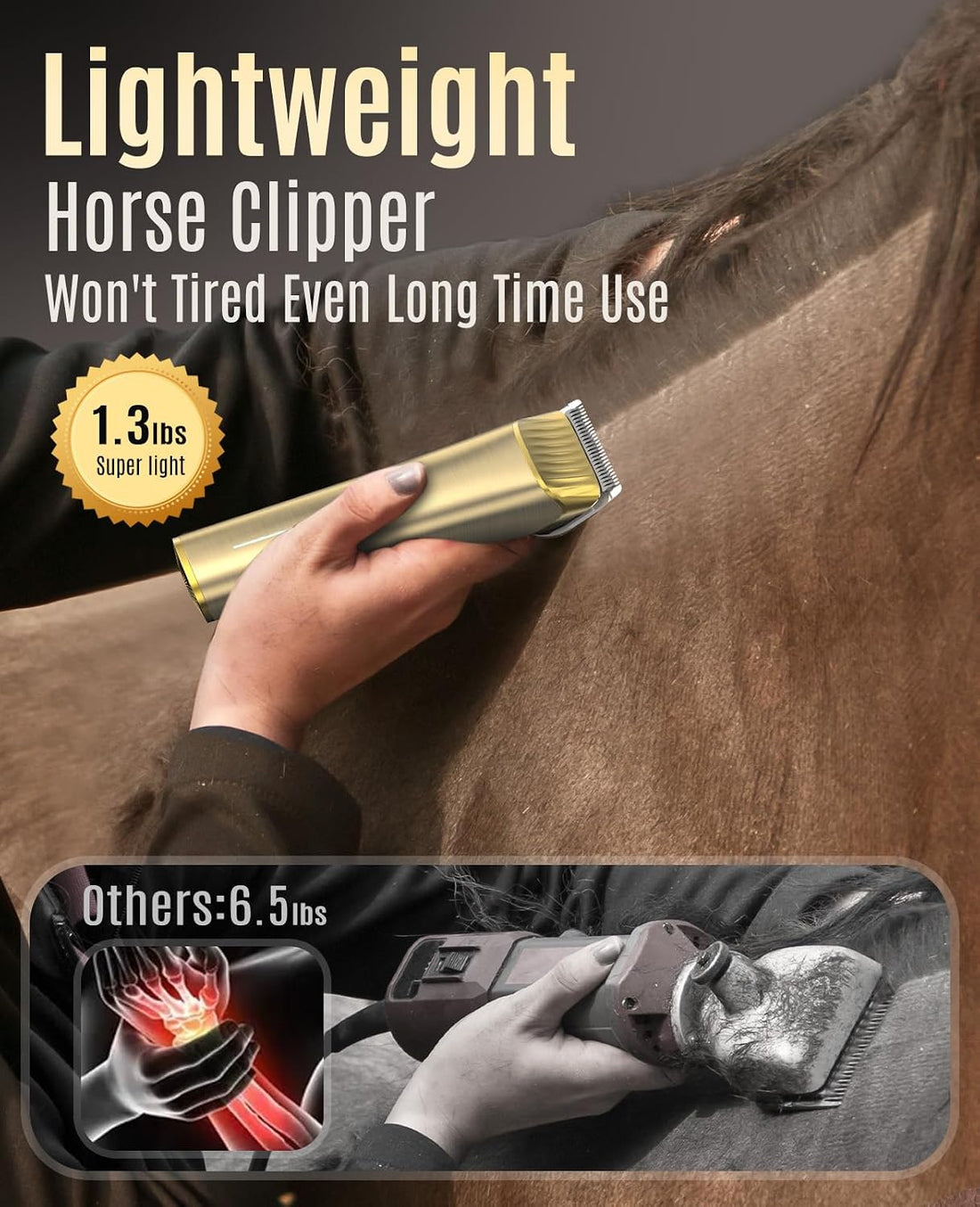 oneisall Cordless Horse Clippers for Horse Grooming RK 034