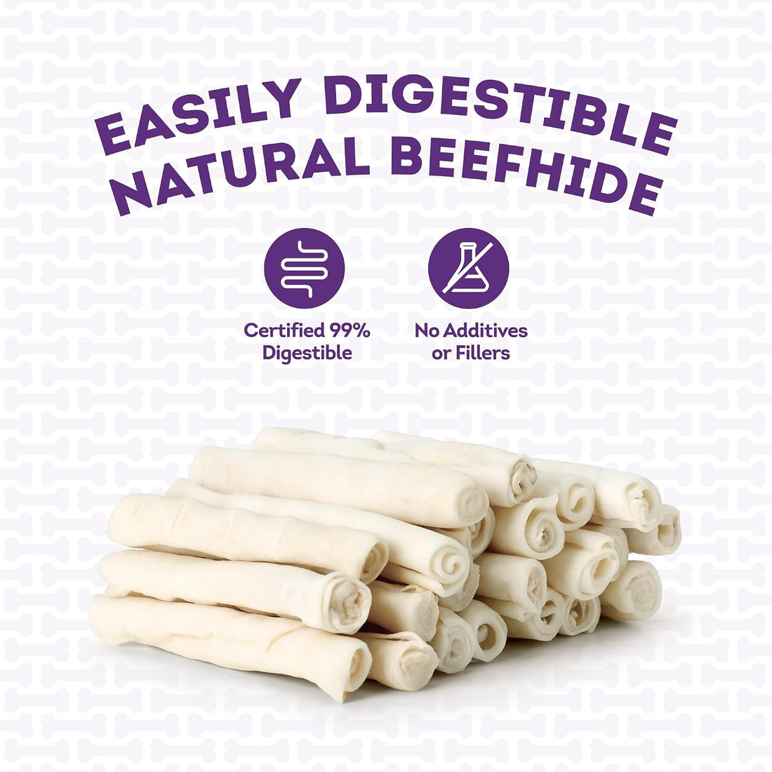 Treatly USA Beefhide Chip Rolls 5-6" Dog Chew Treats - Natural Flavor