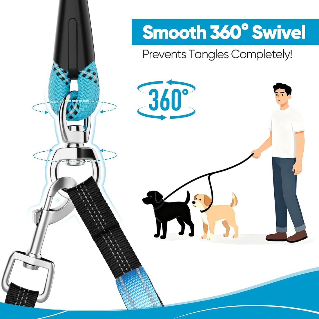 XiaZ Double Dog Leash for Two Dogs Perfect for Small Medium Dogs