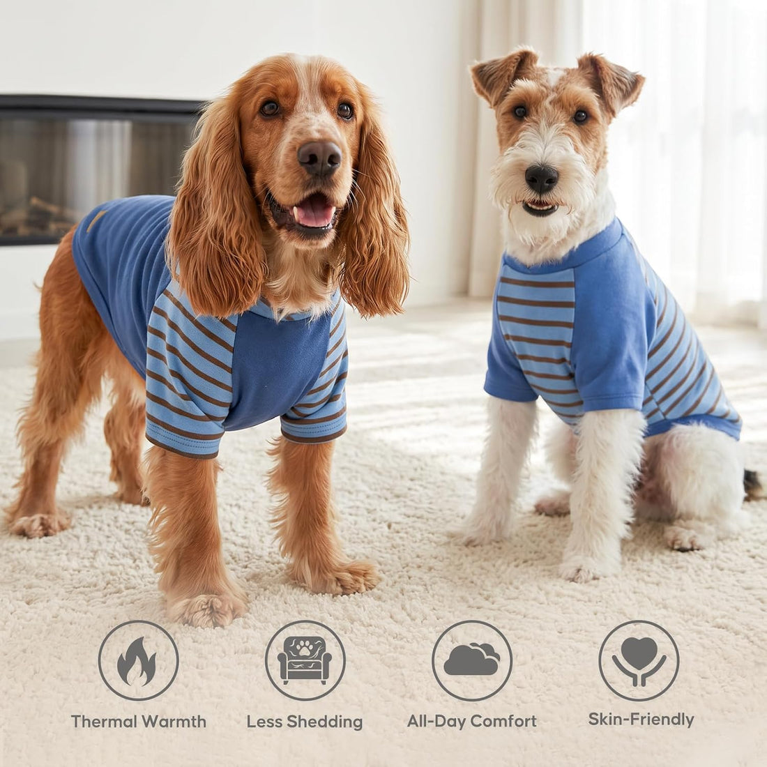 KYEESE 2Pack Dog Sweater, Soft Puppy Sweatshirt Stretchy Pullover Dog