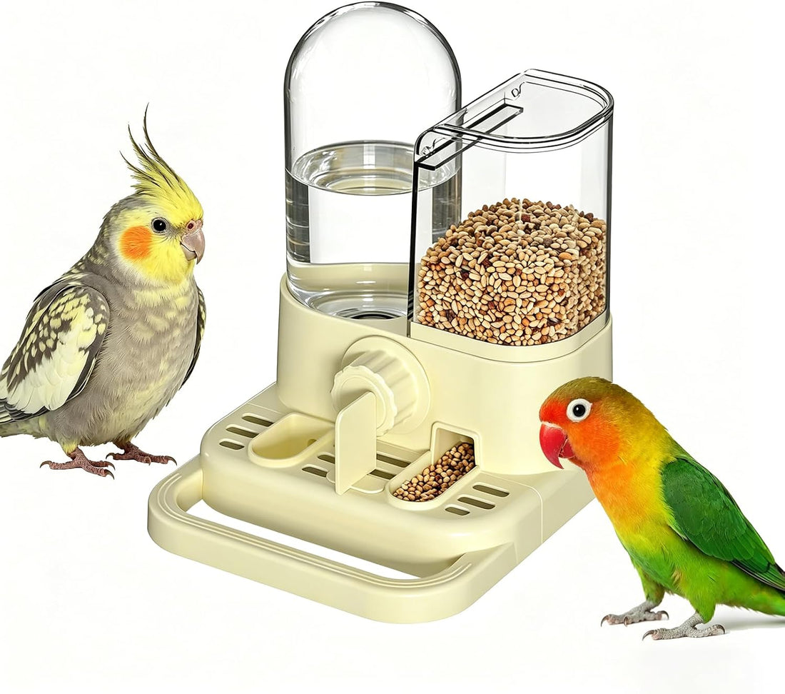 2-in-1 Automatic No Mess Bird Feeder & Gravity Waterer Dispenser