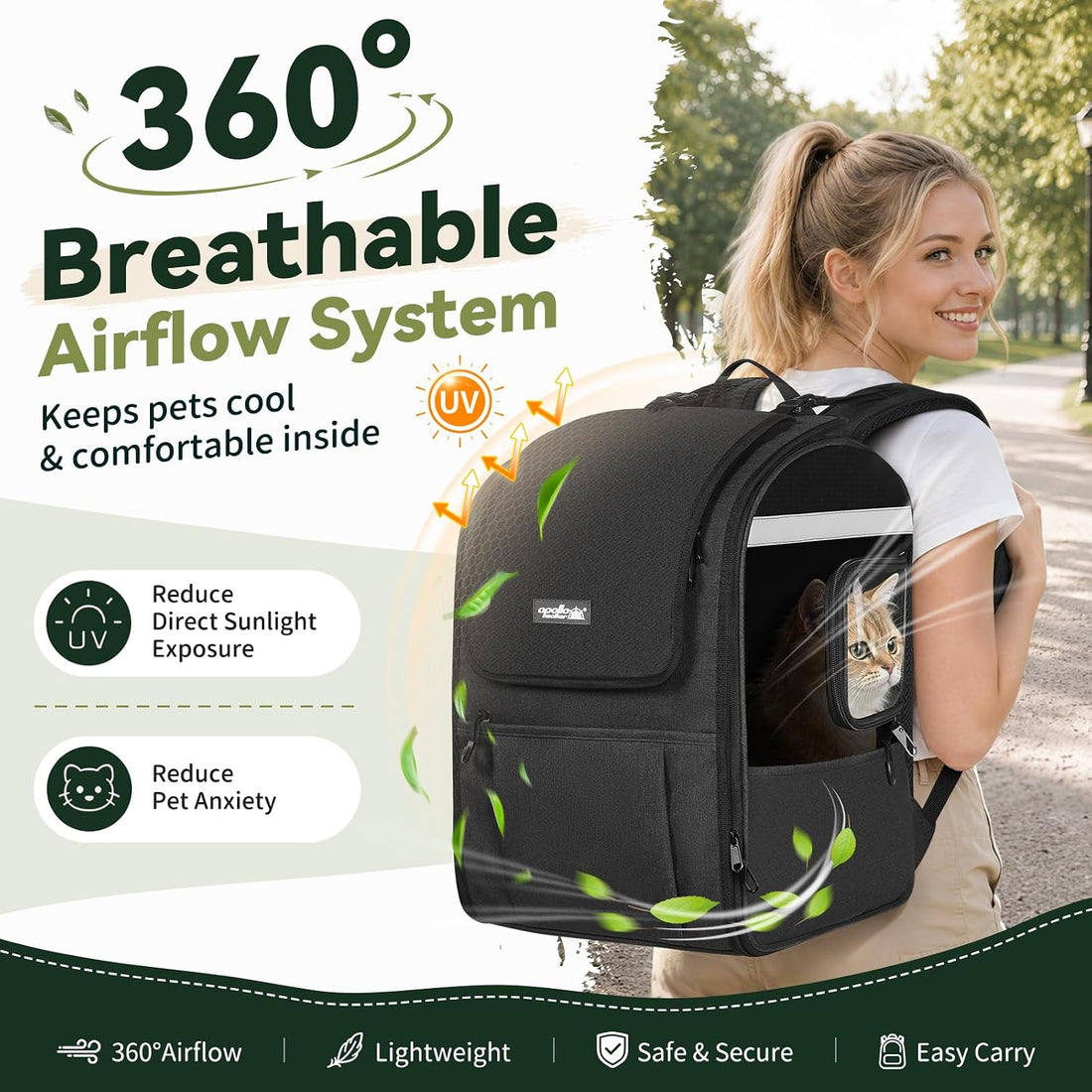 Apollo Walker Cat Carrier Backpack, Spacious, Stable and Breathable
