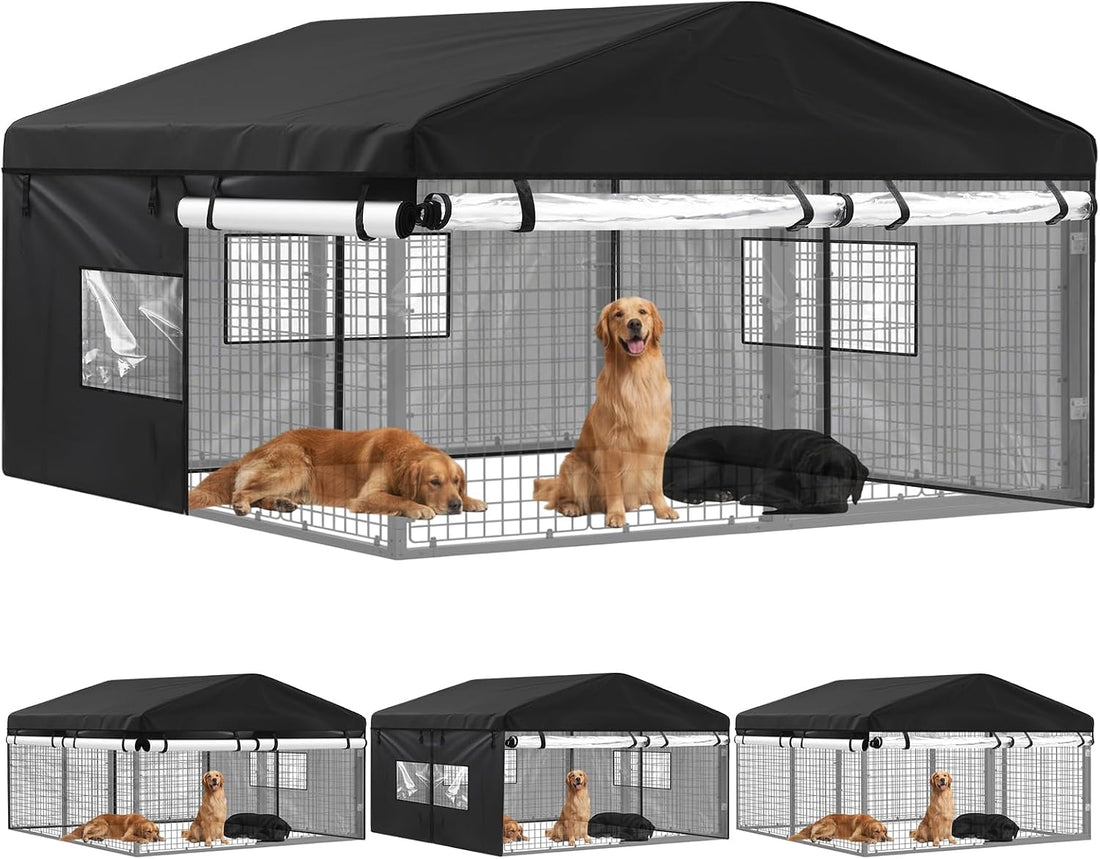 Oxford Cloth Kennel Cover Waterproof PVC Window