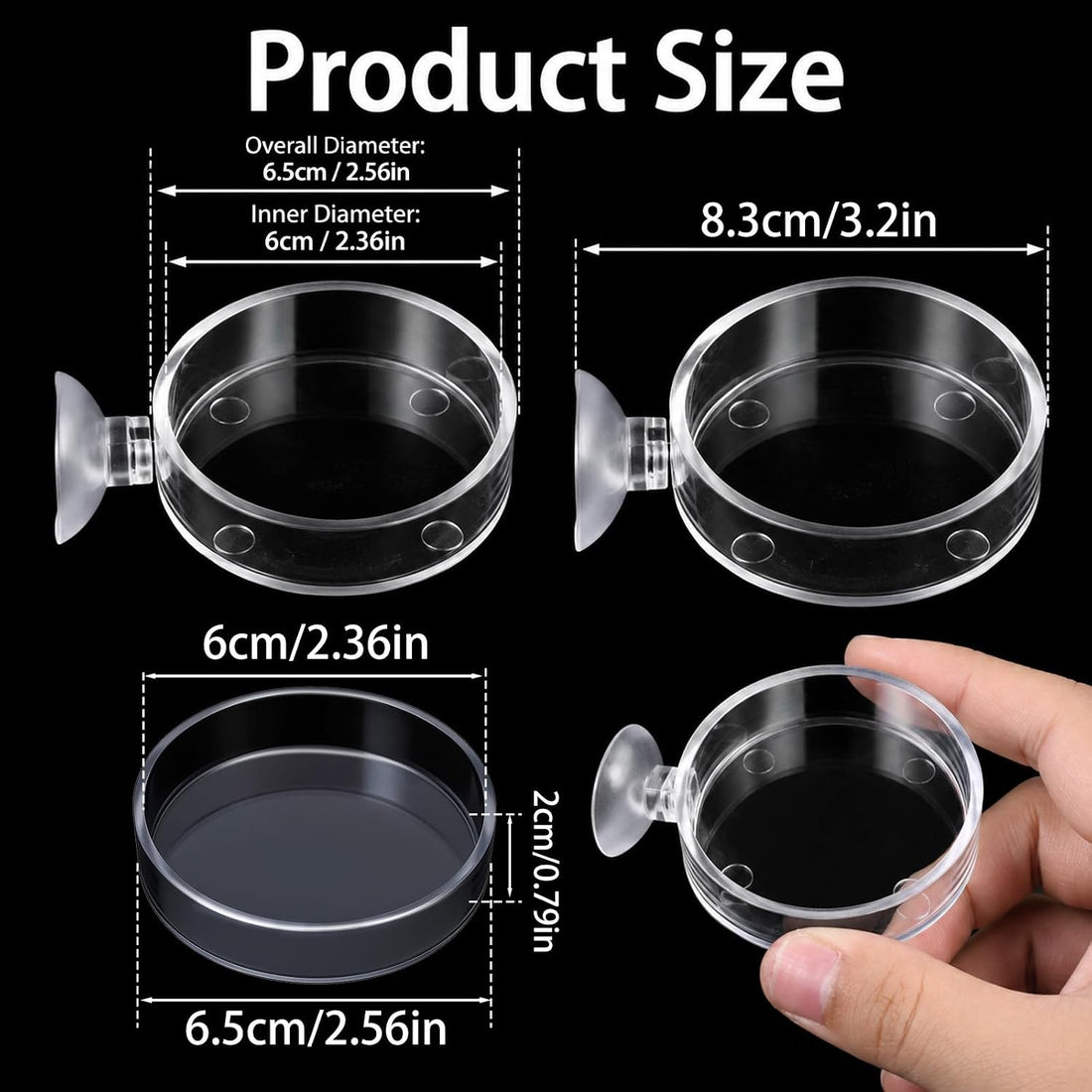 Shrimp Feeding Dish with Suction Cup, Fish Tank Feeder Dishes