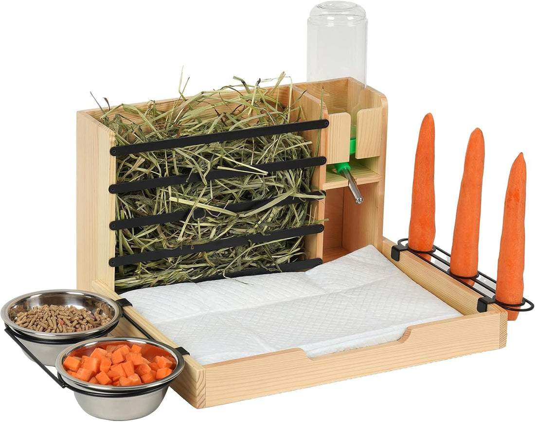 Rabbit Hay Feeder 4 in 1 Guinea Pig Feeder Bunny Hay Holder