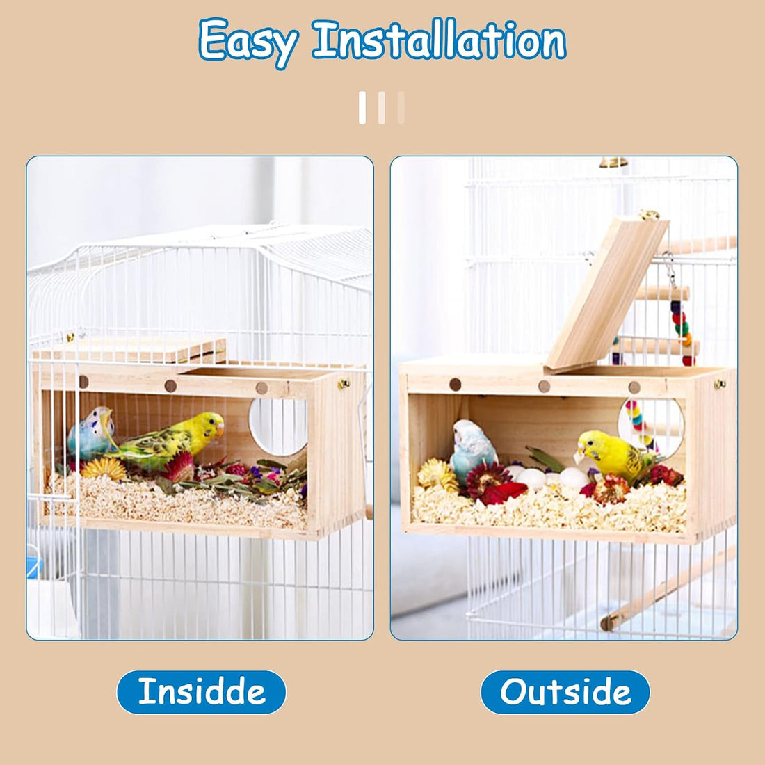 BNOSDM Parakeet Nesting Box Transparent Bird Nest Breeding Box