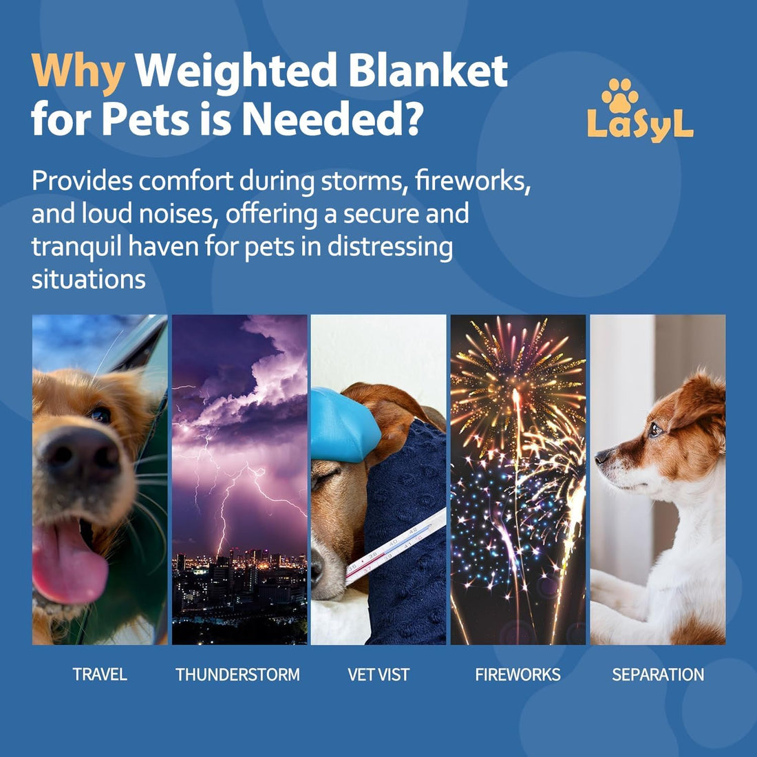 LaSyL Weighted Blanket for Pets | Thunder Blanket for Dogs Anxiety