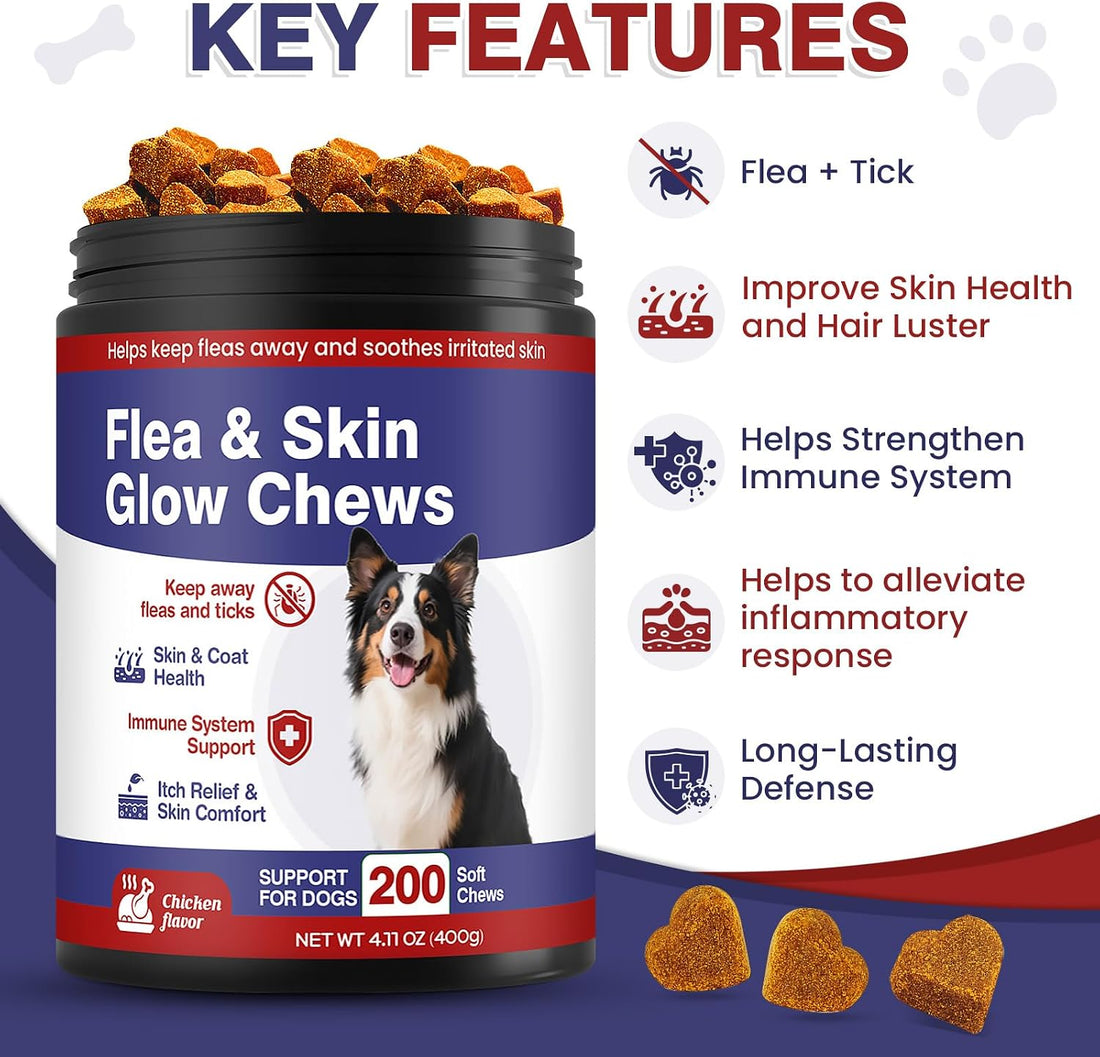Dog Flea and Tick Support Chewable 200 Chews Natural Soft Chew