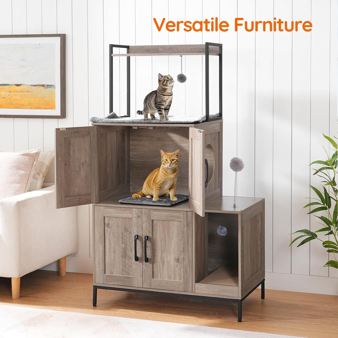 HOOBRO Cat Litter Box Enclosure Furniture