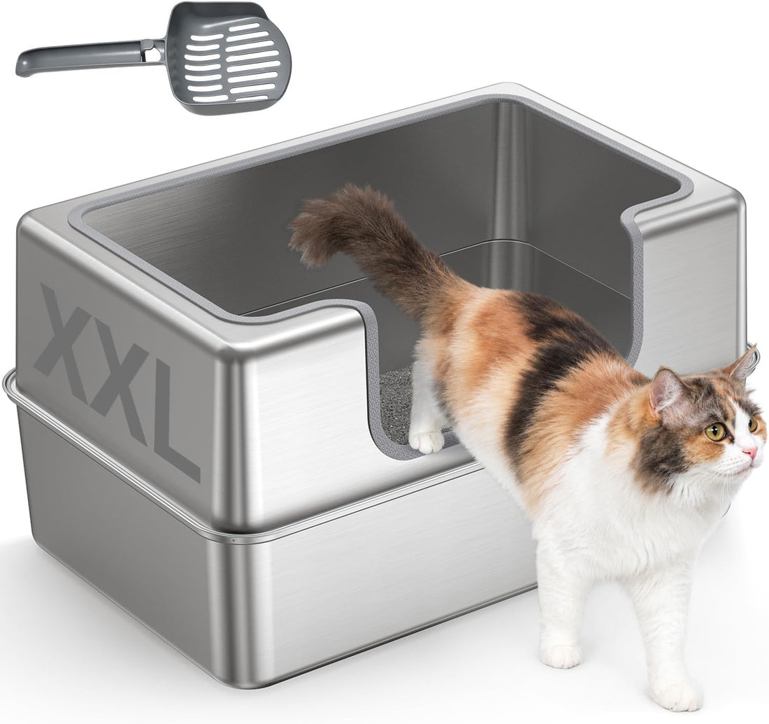 Non-Stick Entirely Stainless Steel Litter Box Splash-Proof