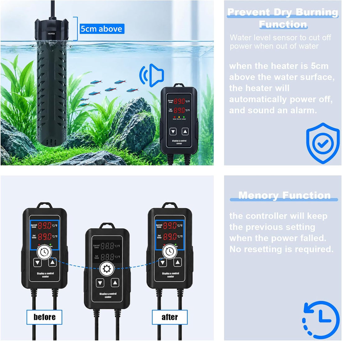 300W Aquarium Heater, Fish Tank Heater