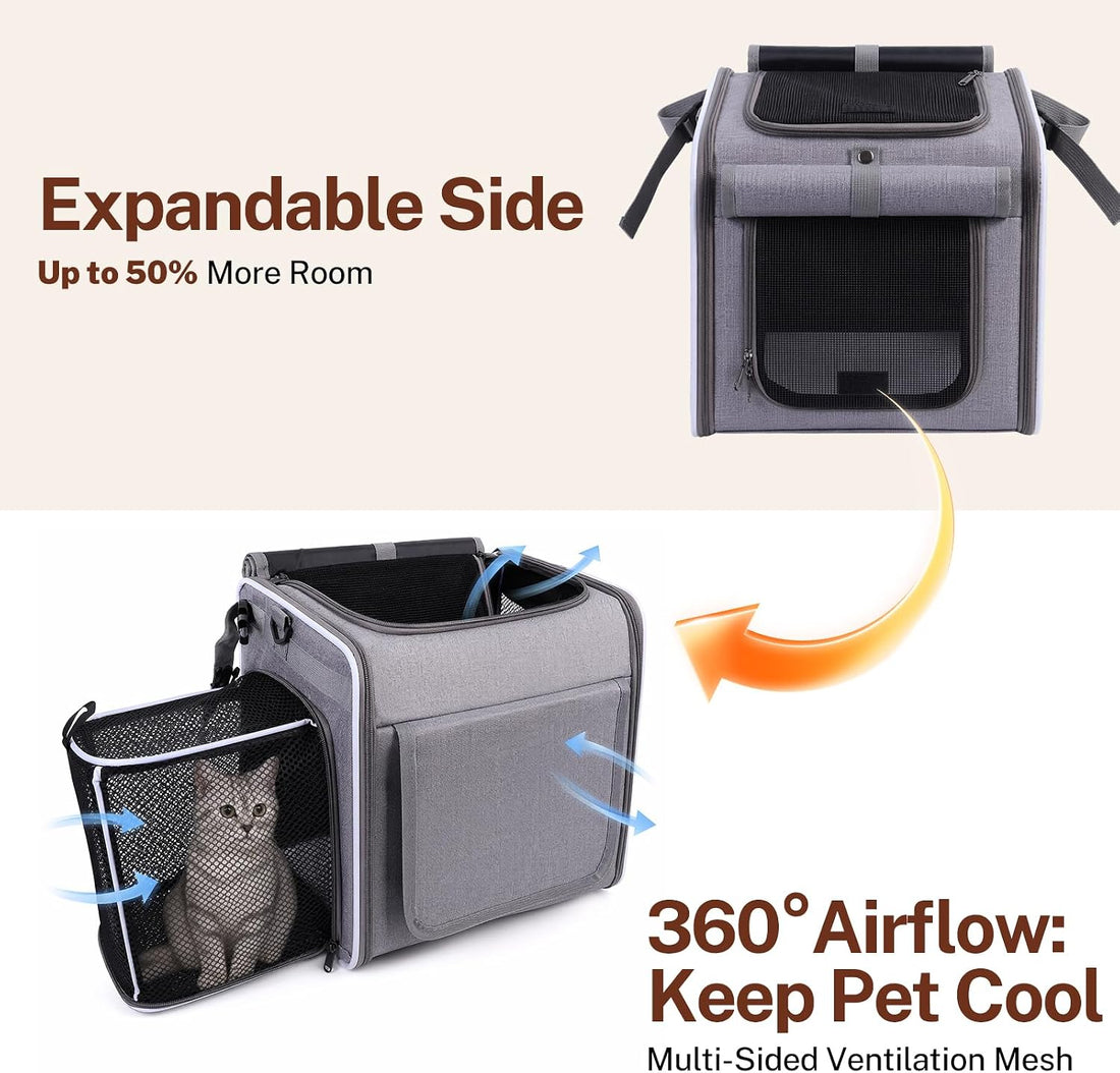 Dog Bike Basket 3-in-1, Foldable Handlebar Pet Carrier for Small Pets