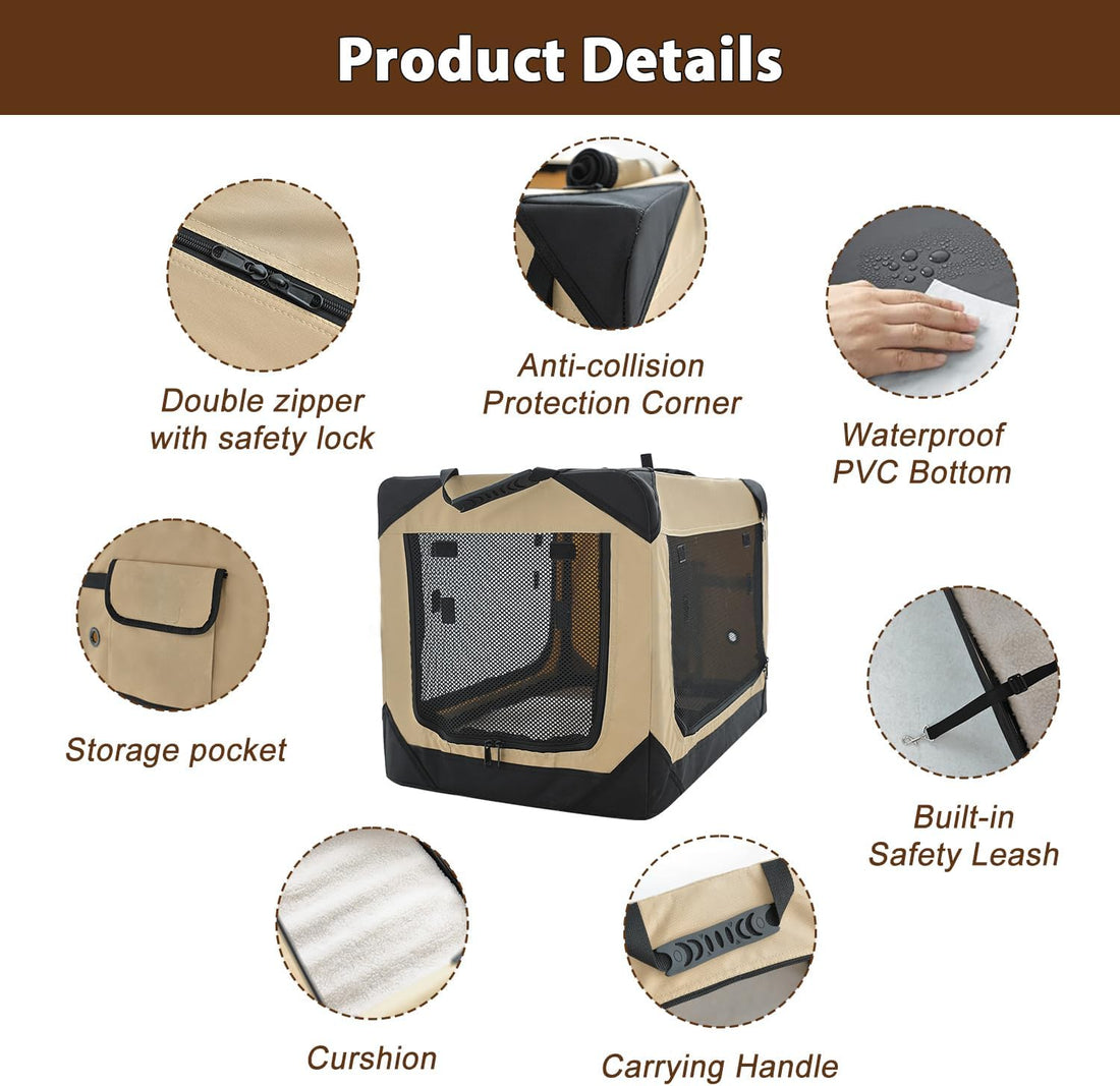 Garnpet Soft Dog Crate for Medium Dogs