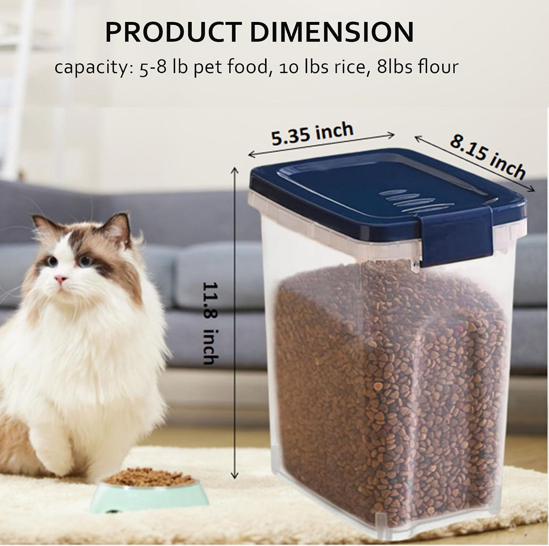 EIwichen Dog and Cat Food Storage Container with Scoop