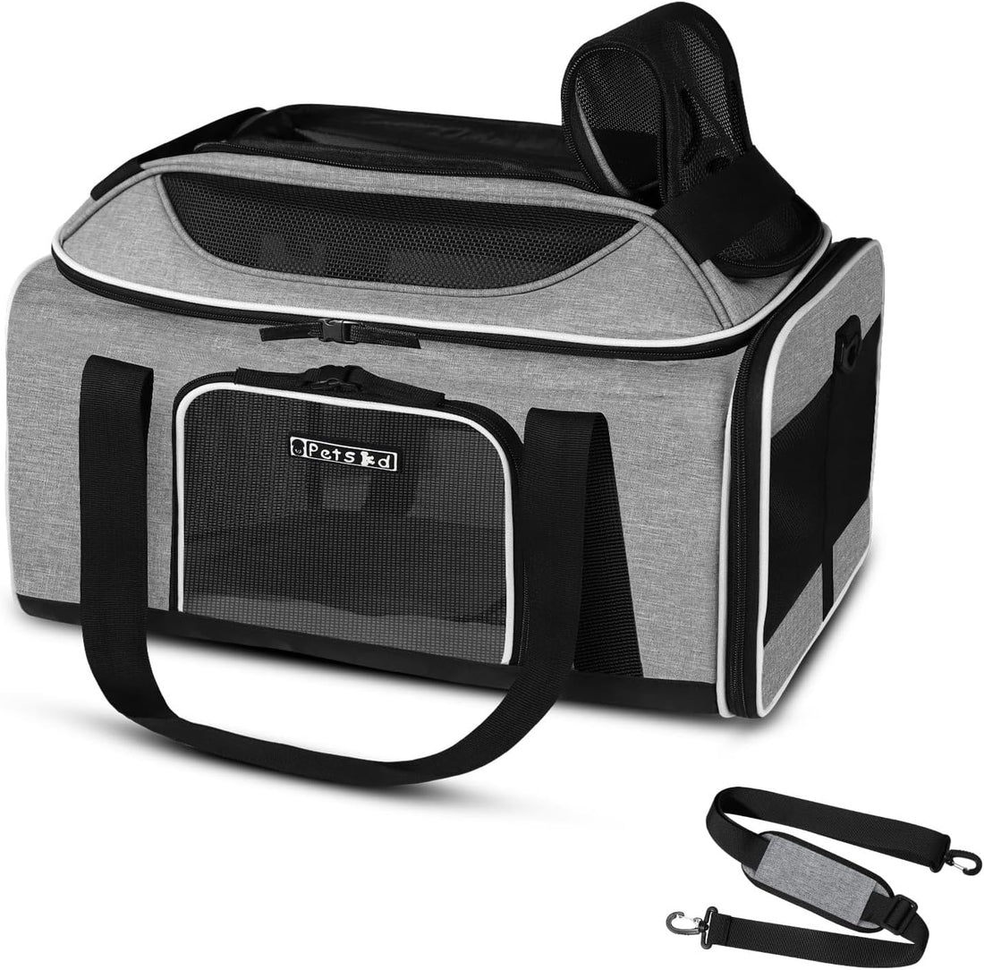 Petskd Top-Expandable Small Pet Carrier 18"x11"x11" Airline Approved