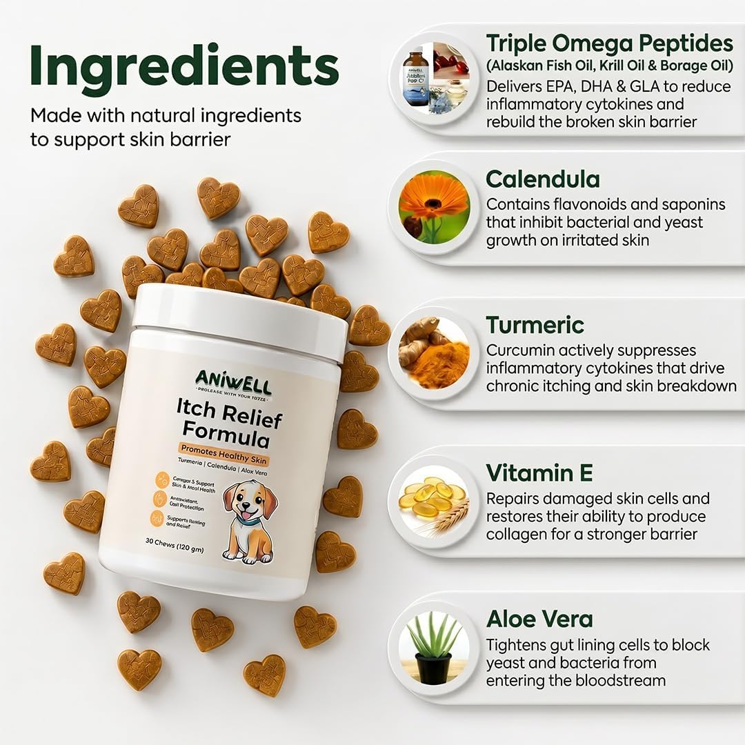Itch Relief for Dogs – Dog Allergy Chews for Itchy Skin