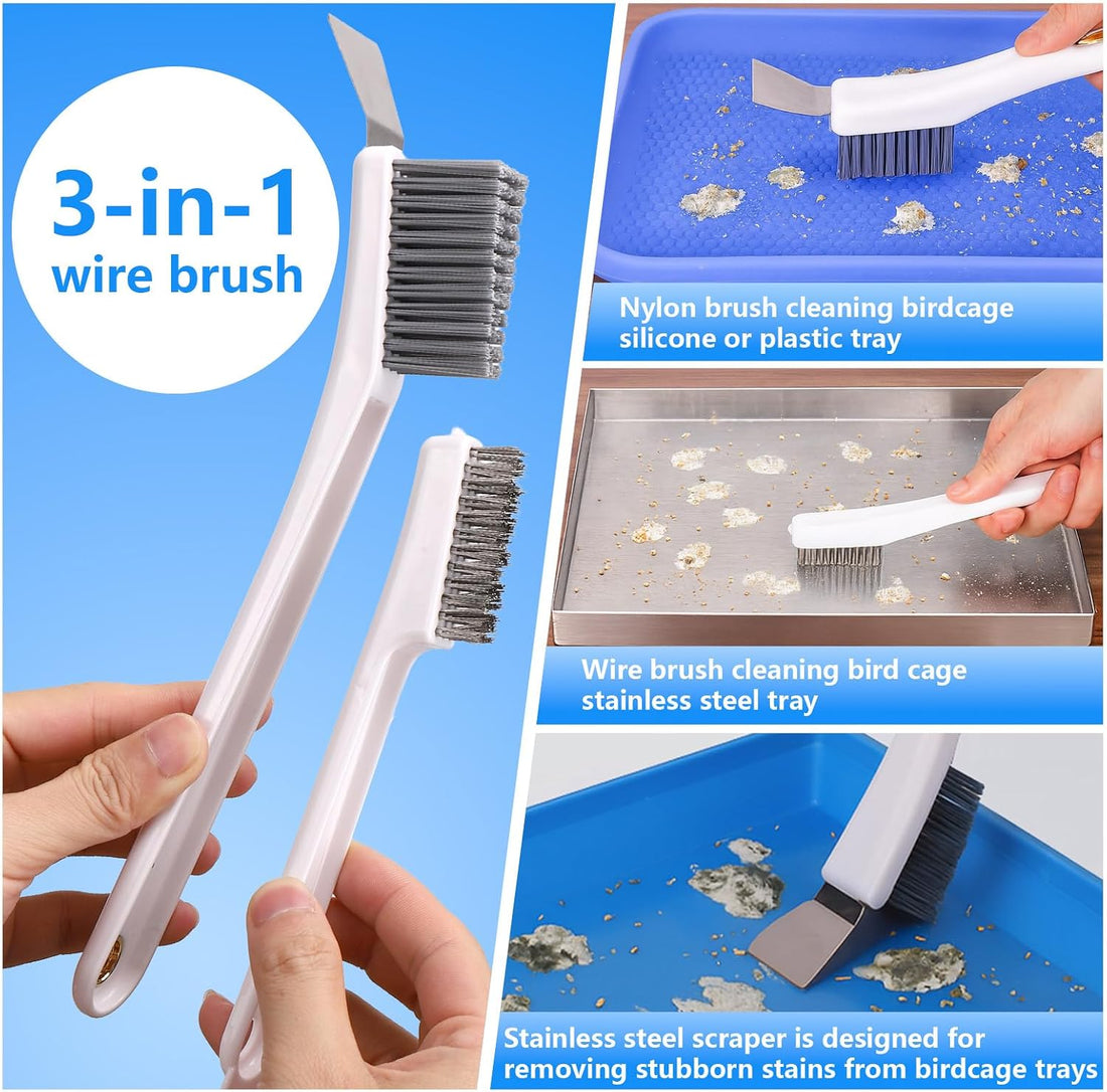 XANGNIER Bird Cage Cleaner Brush Kit,Bird Poop Remover Cleaning Tools
