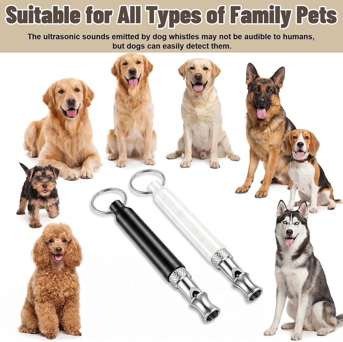 2 Pack Dog Whistle to Stop Barking, Dog Whistle Training Set