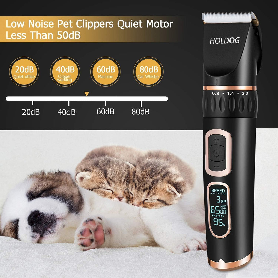 Dog Clippers Professional Heavy Duty Grooming Clipper 3-Speed Low