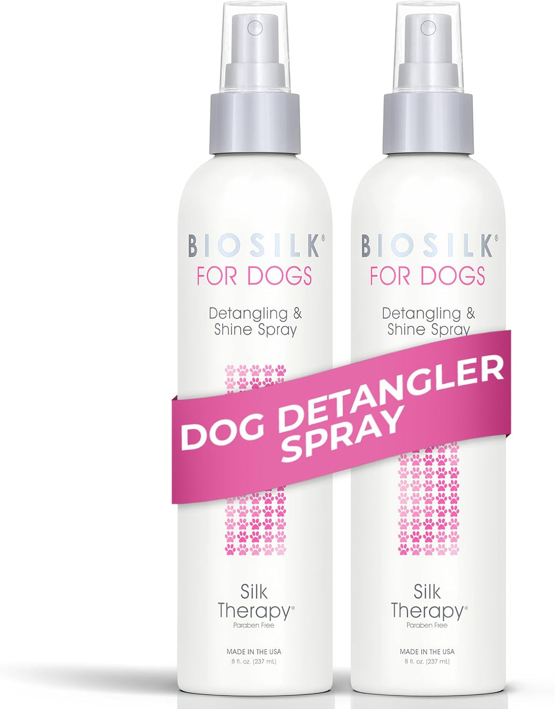 BioSilk for Dogs Silk Therapy Detangling and Shine Spray, 8 Fl Oz