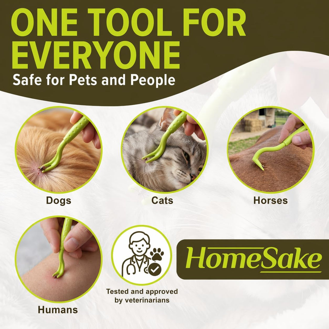 Homesake Tick Remover Tool for Dogs, Cats & Humans
