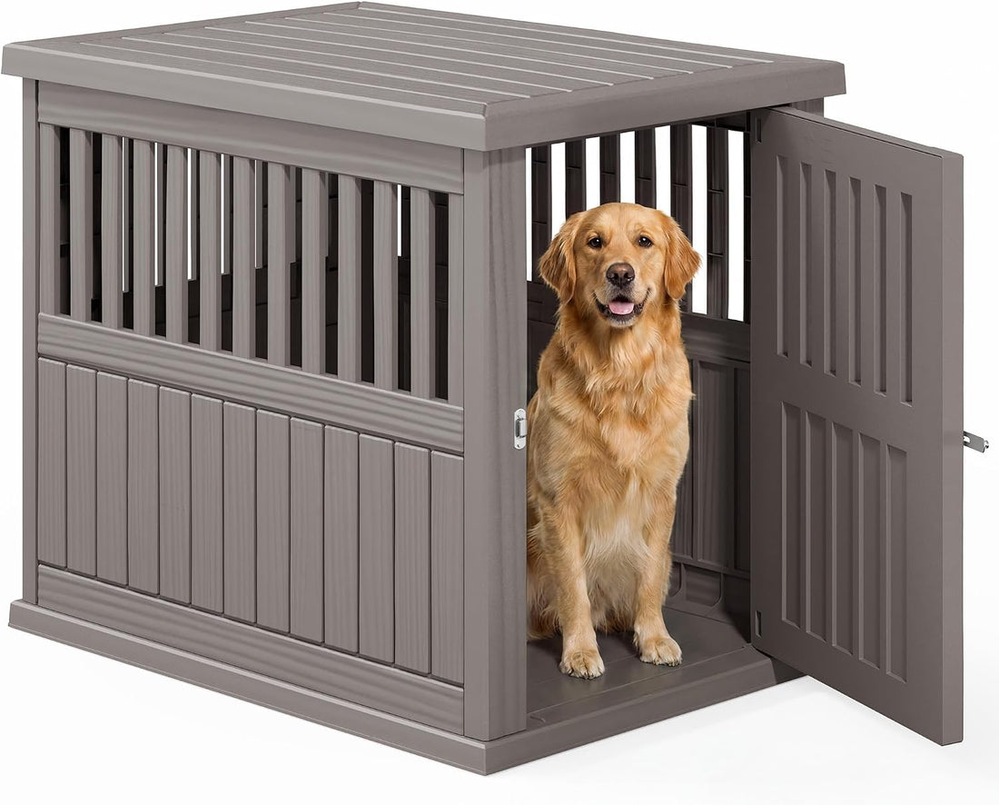 Fancyango Heavy Duty Dog Crate Furniture Lockable Indoor Outdoor
