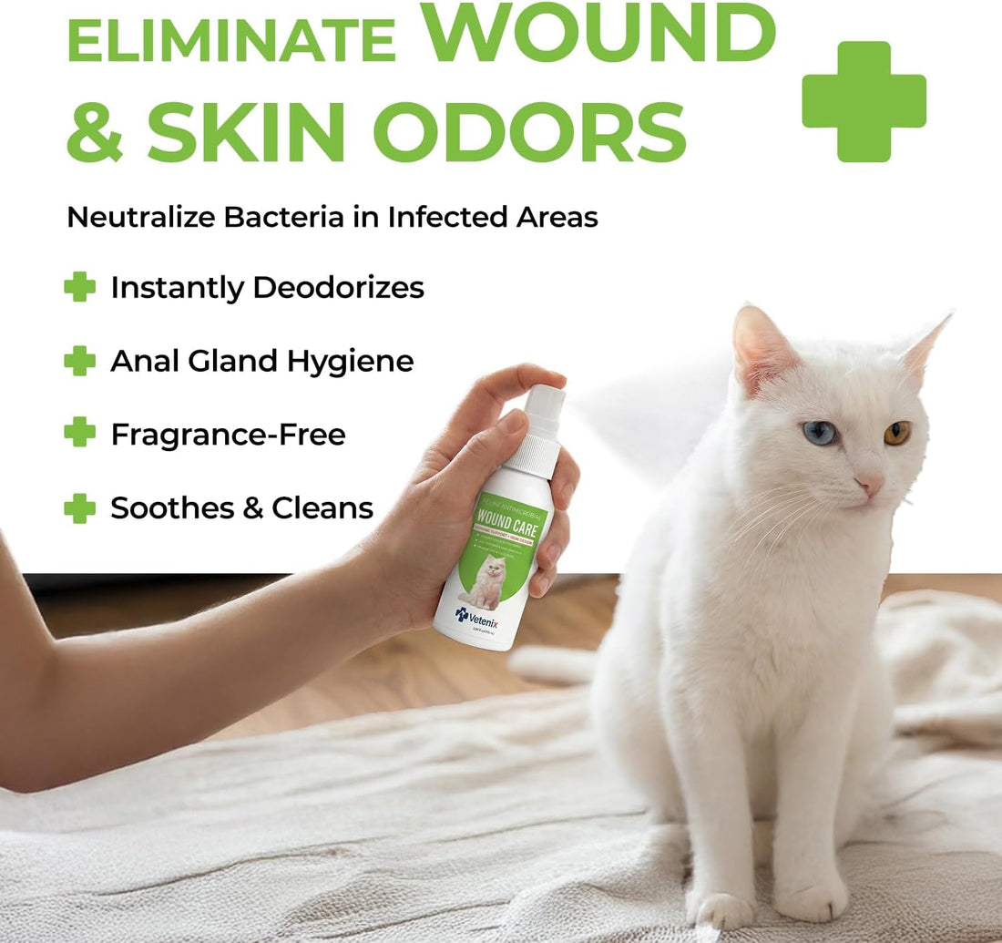Vetenix Cat Wound Care Spray Feline Healing Aid, Skin Repair for Cuts