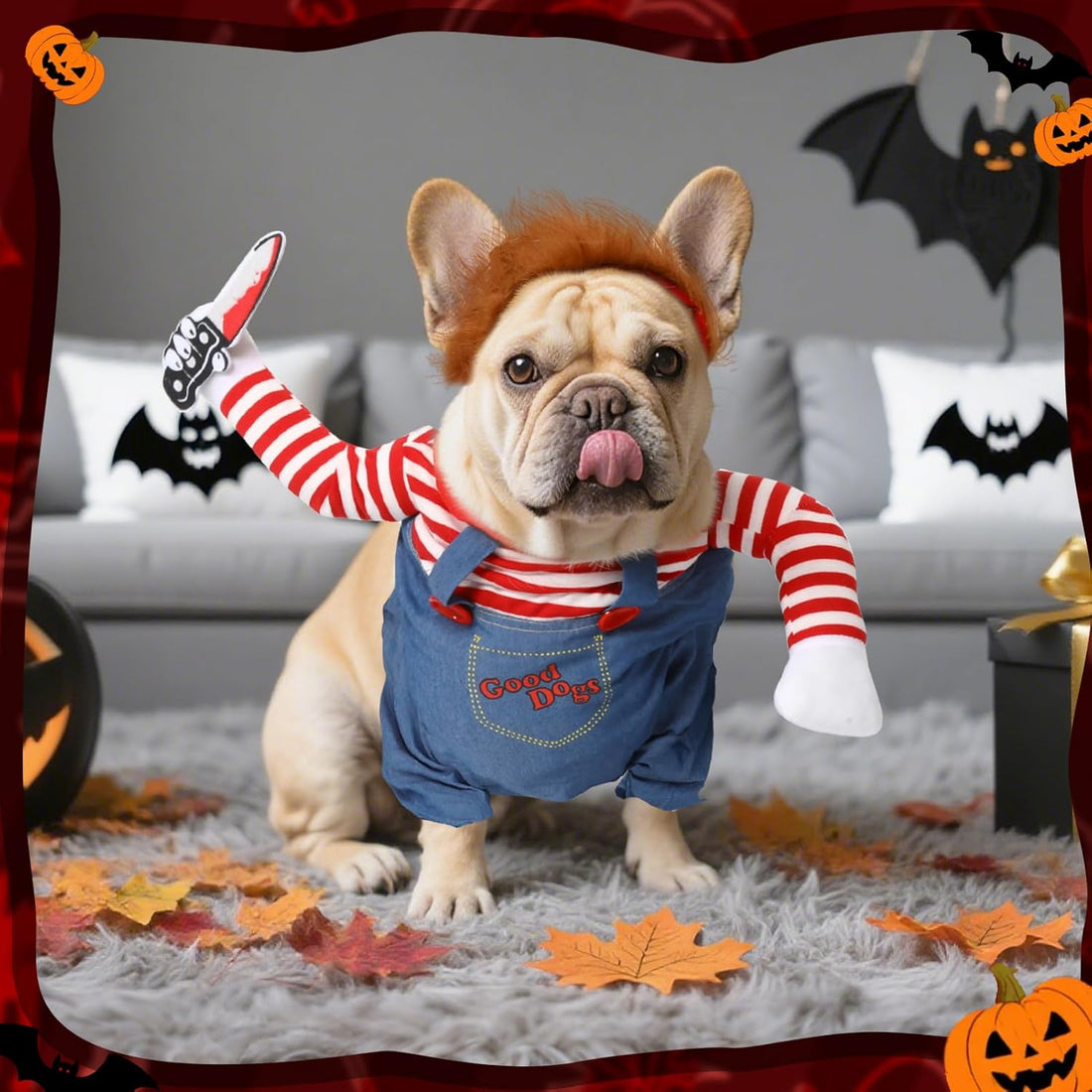 T2Y Dog Halloween Costume Pet Deadly Doll Chucky Dogs Costume