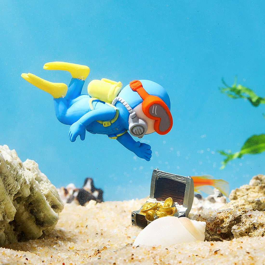 3pcs Floating Fish Tank Decorations, Little Diver Aquarium Decoration