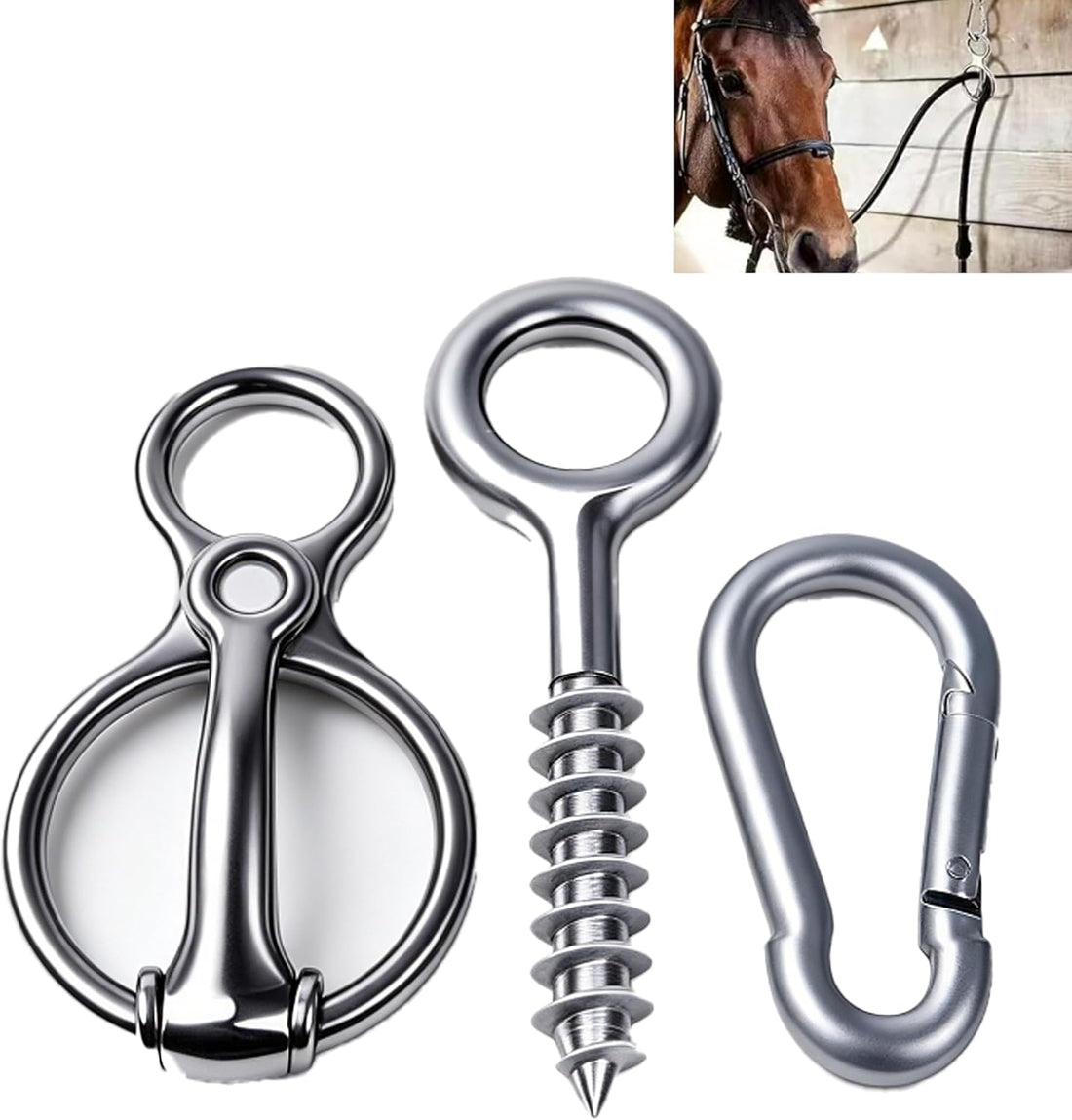 Horse Tie Ring Stainless Steel Pull Resistant Tack Accessory