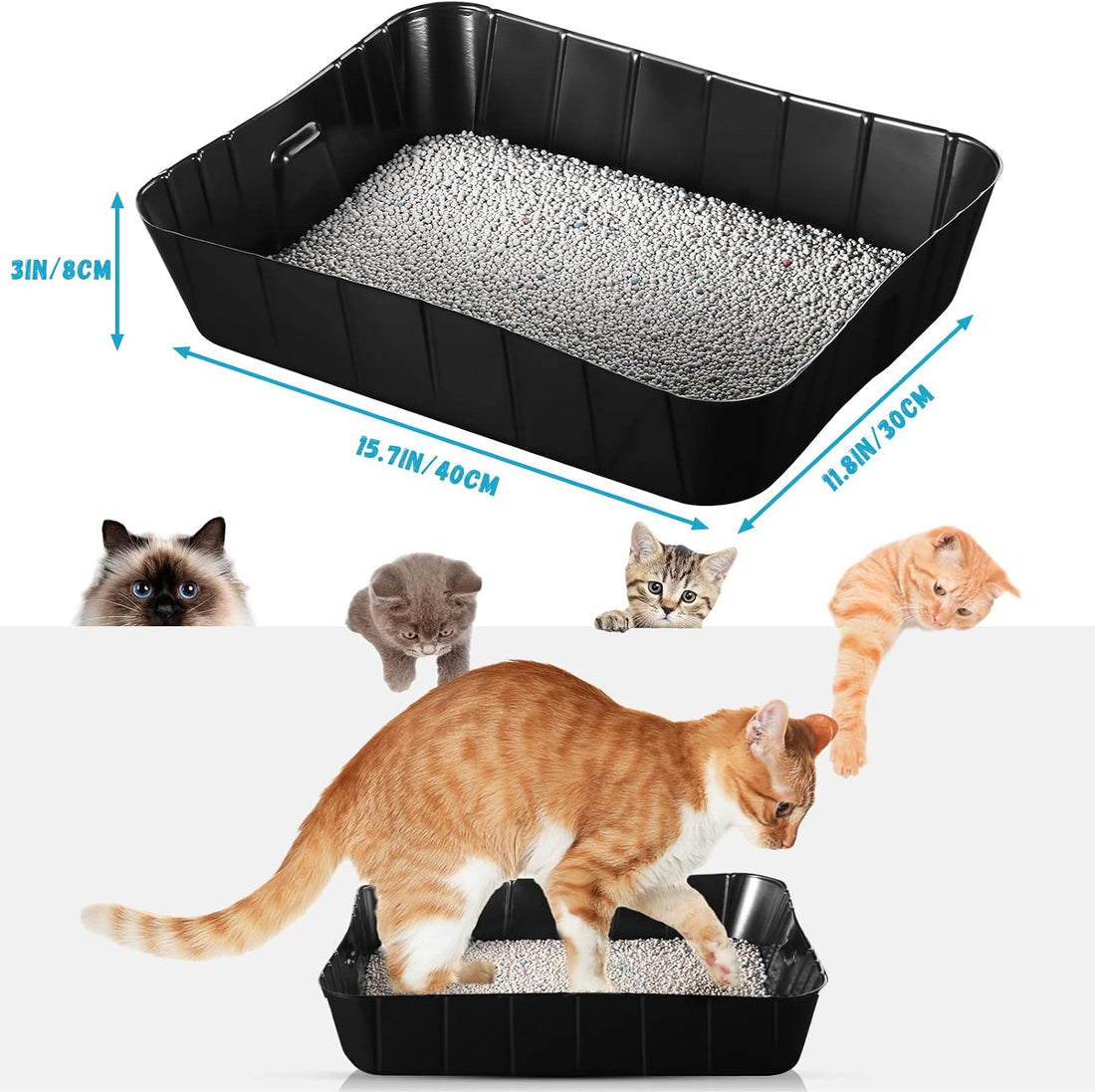 50 Pieces Disposable Litter Boxes for Cats Small Kitty Litter Box