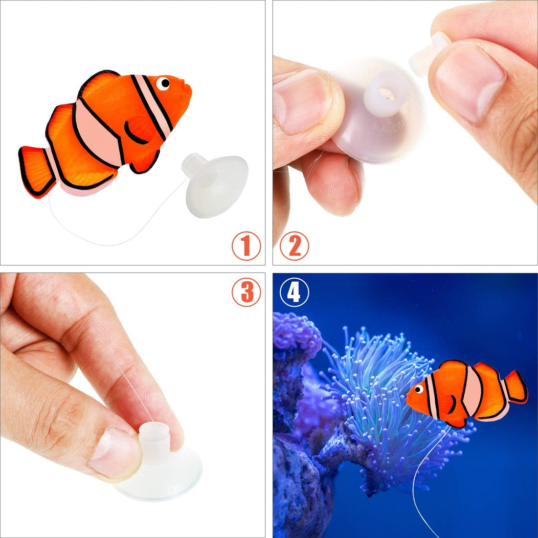 Weewooday 7 Pcs Artificial Fish Glowing Effect