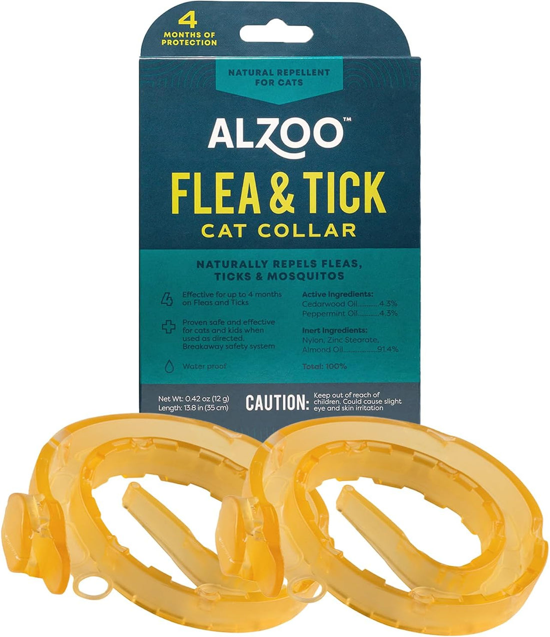 ALZOO Flea & Tick Collar for Cats, Up to 4 Months