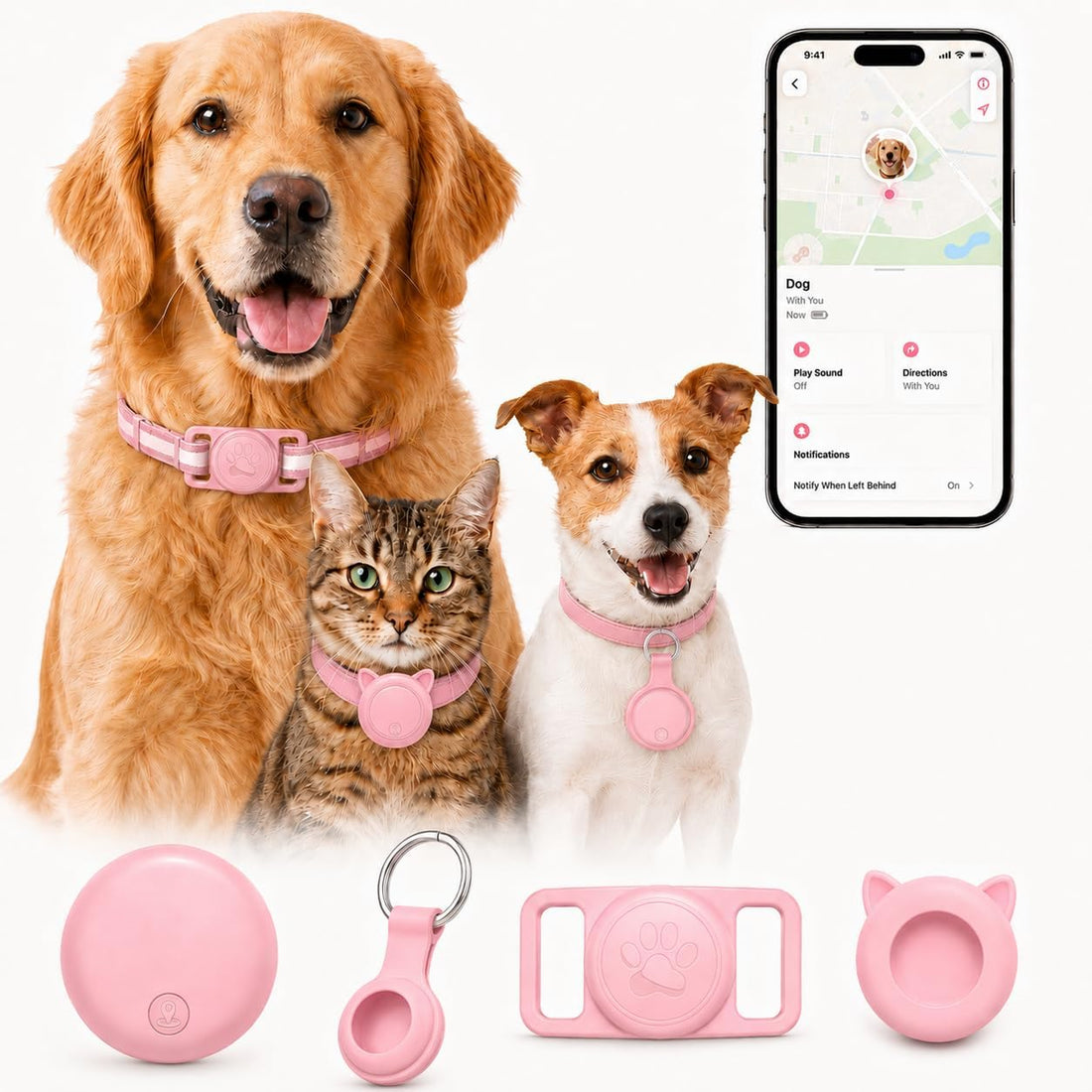 GPS Tracker for Dogs, Pet Location Tracker for Dogs & Cats, iOS Only