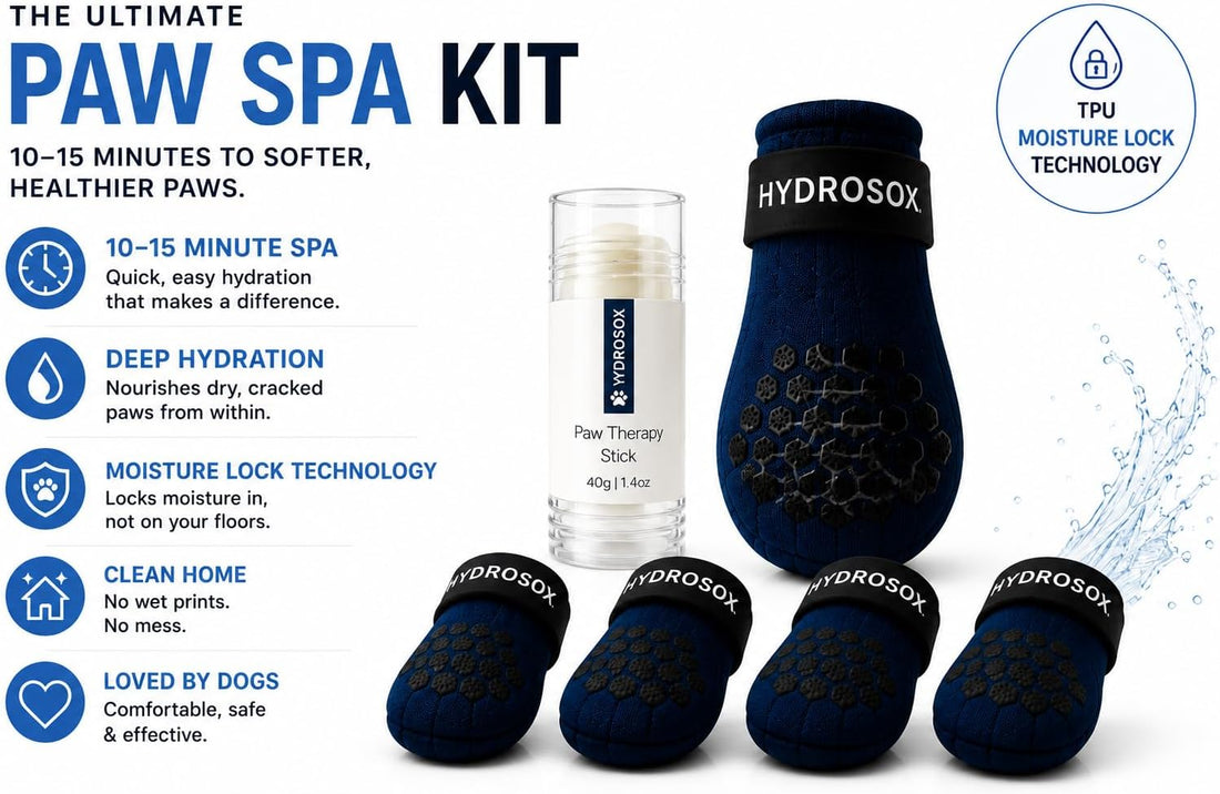 Dog Paw Spa Kit – Paw Balm & Moisturizing Dog Socks for Dry