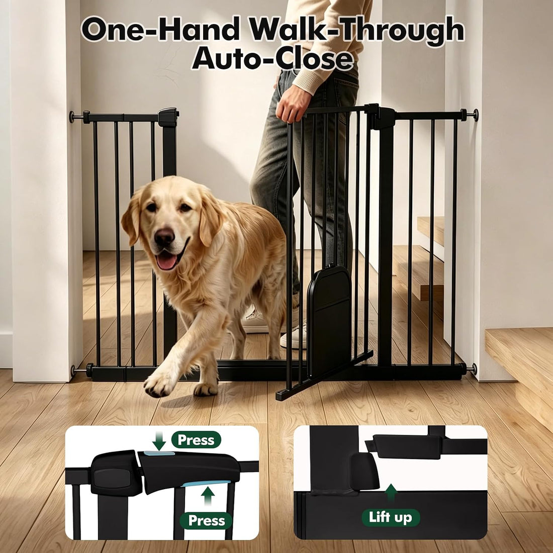 Metal Pet Gate with Cat Door
