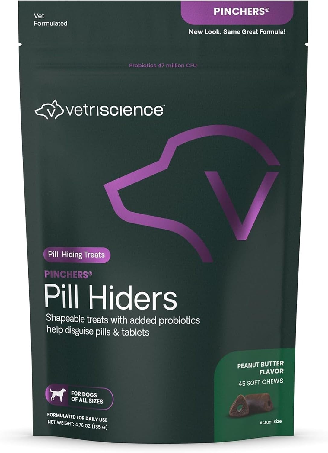 VetriScience Pinchers Pill Hiders for Dogs, Peanut Butter, 45 Count